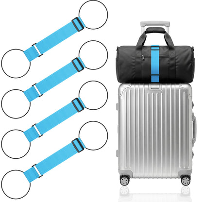 Mayski 4 Pack Adjustable Elastic Luggage Connector Straps for Suitcases