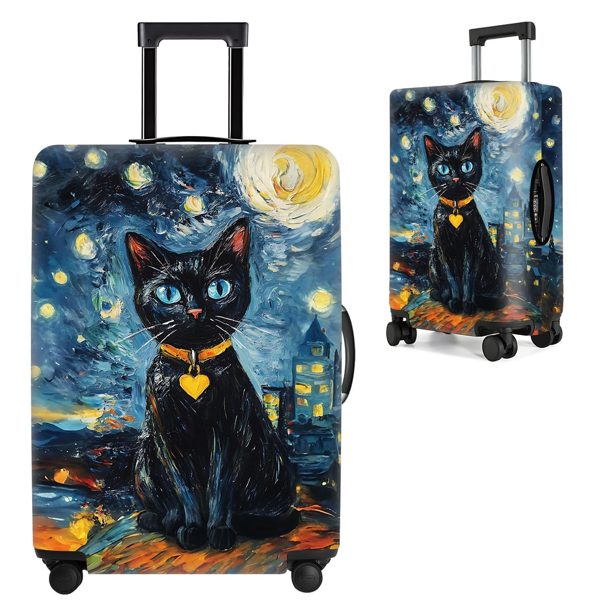 Cute Panda Luggage Cover – Bamboo Climbing Panda Suitcase Protector, Stretchable & Waterproof Travel Luggage Sleeve,M