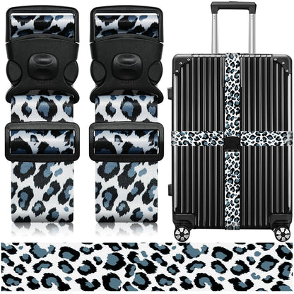 2 Pack Luggage Straps for Suitcases, Adjustable Travel Belt with Double Lock and Quick Release Buckle, Heavy Duty Nylon Bag Packing Strap, Bright Identifiers Business Travel Accessories-Colorful Block