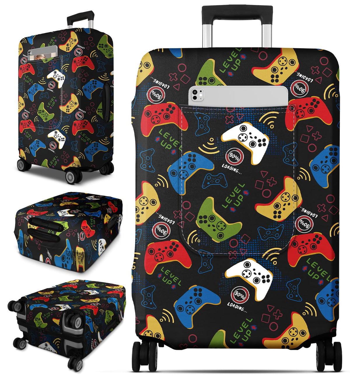 Slohif Luggage Cover for Suitcase Tsa Approved Protector - Luggage Sleeve Large Suit Case Cover Travel Stretch Baggage Case Protective Washable Fit 18-32 Inch Marble L