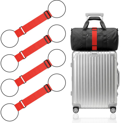 Mayski 4 Pack Adjustable Elastic Luggage Connector Straps for Suitcases