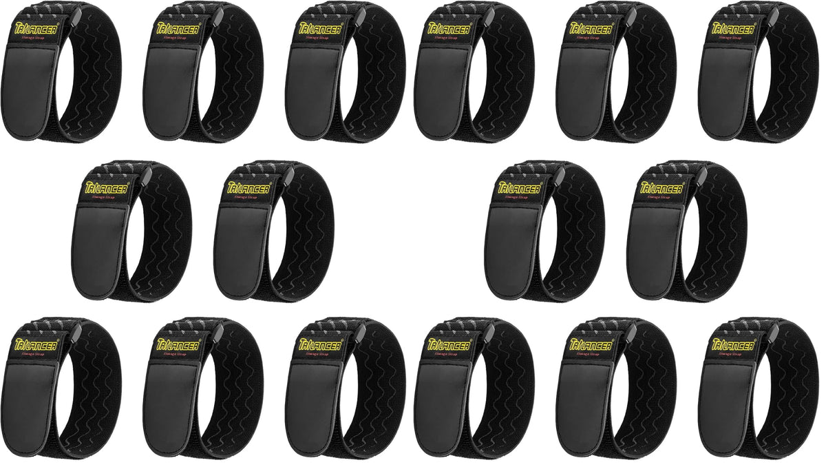 Trilancer Elastic Cinch Straps with Anti-Slip Strips, 12'' x 2'' (8 Pack)