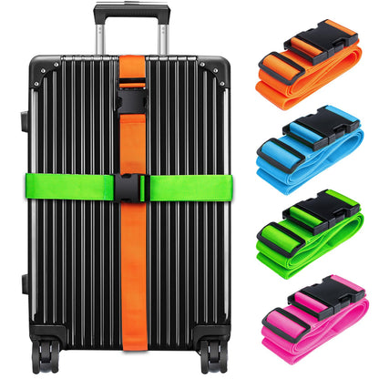 Luggage Straps for Suitcases, Black - Premium Quality Polyester Material, TSA Approved, Adjustable & Versatile, Sturdy Buckle, 4 Pack - Ideal for Travelers