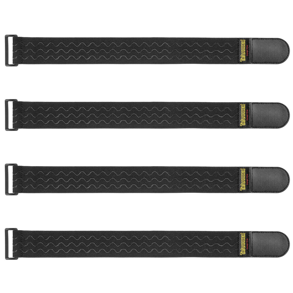 Trilancer Elastic Cinch Straps with Anti-Slip Strips, 12'' x 2'' (8 Pack)