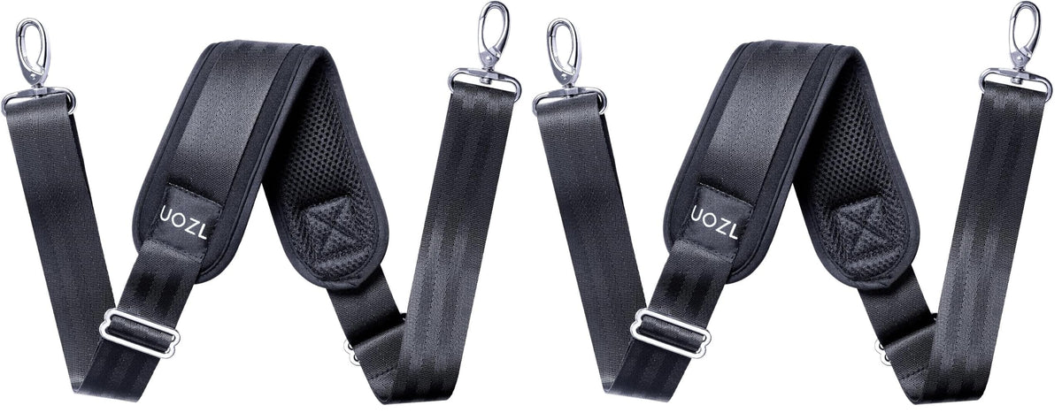59 Inch Shoulder Straps, Soft with Ultra-Thick Fixed Shoulder Pad, Two Way Independently Adjustable Buckle Replacement Straps for Laptop Bag Messenger Bag Tool Bag Luggage,Black