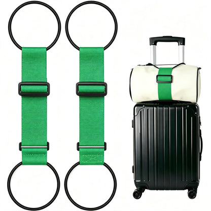2Pack Adjustable Luggage Straps for Suitcases, Connect Bag to Suitcase