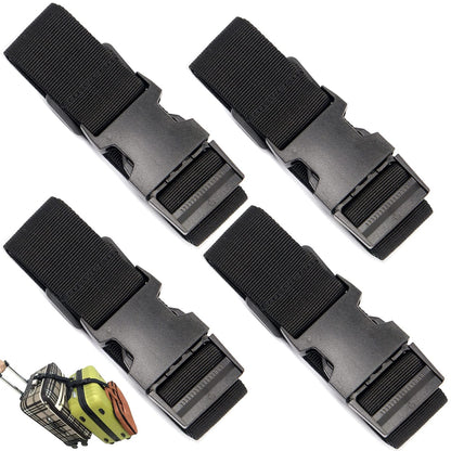 Luggage Straps for Suitcases, Travel Belt Multiple Connector, 2 Pack Black