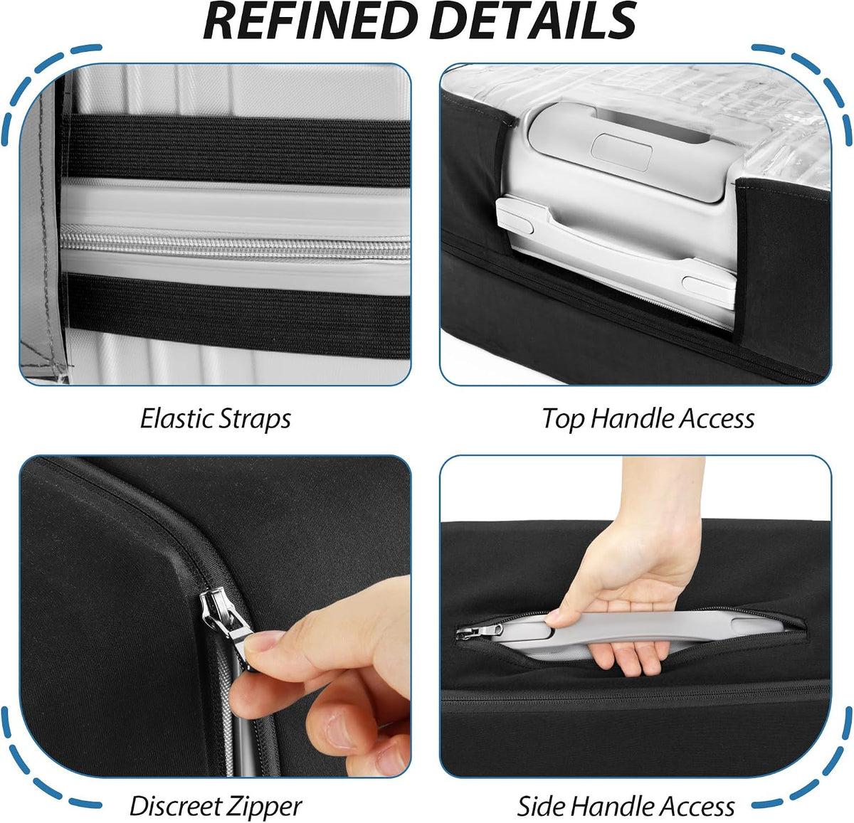 Transparent PVC Suitcase Cover, No Disassembly Required Clear Luggage Protector Suitcase Cover