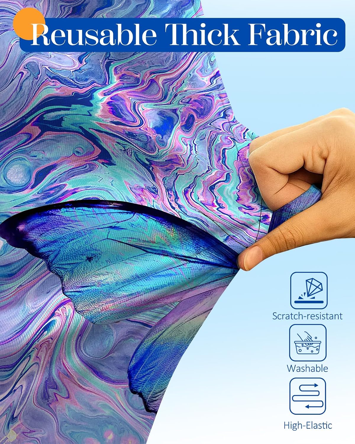 Slohif Luggage Cover for Suitcase Tsa Approved Protector - Butterfly Luggage Sleeve Large Suit Case Cover Travel Stretch Baggage Case Protective Washable Fit 21-23 Inch
