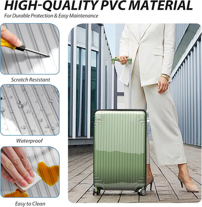 Transparent PVC Suitcase Cover, No Disassembly Required Clear Luggage Protector Suitcase Cover