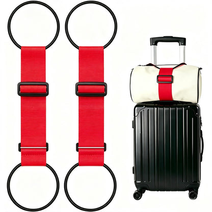 2Pack Adjustable Luggage Straps for Suitcases, Connect Bag to Suitcase