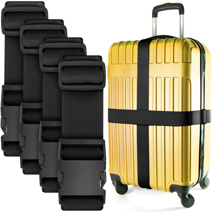Luggage Straps for Suitcases - TSA Approved - Navy Blue, 4 PK