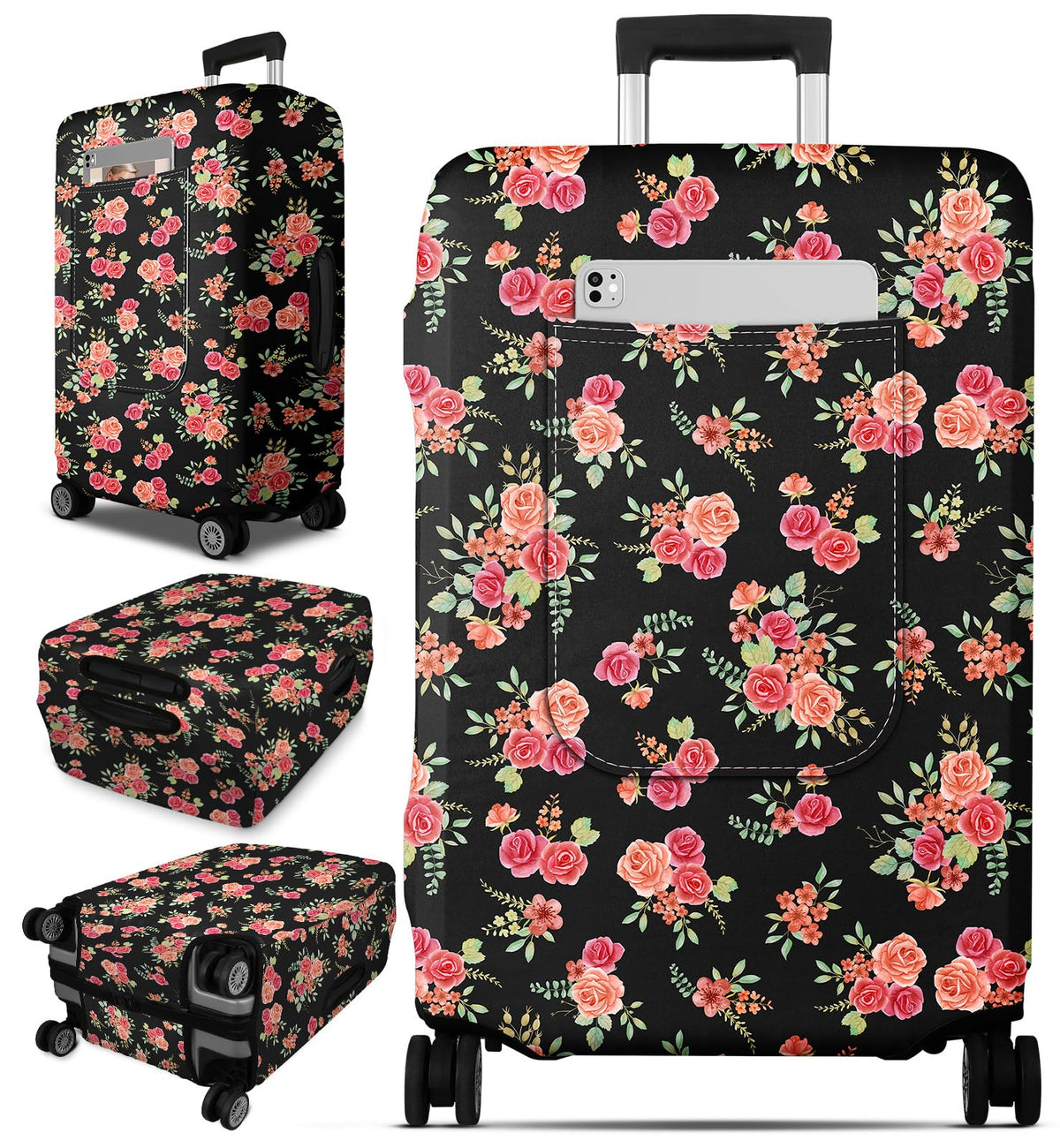 Slohif Cool Luggage Cover with Storage Pocket 28-30 inch Caution Tape