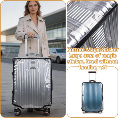 4 Pieces Clear Luggage Cover PVC Suitcase Protector Waterproof Cover for Luggage Spinner Wheels Suitcase (20 Inches, 24 Inches, 28 Inches, 30 Inches)