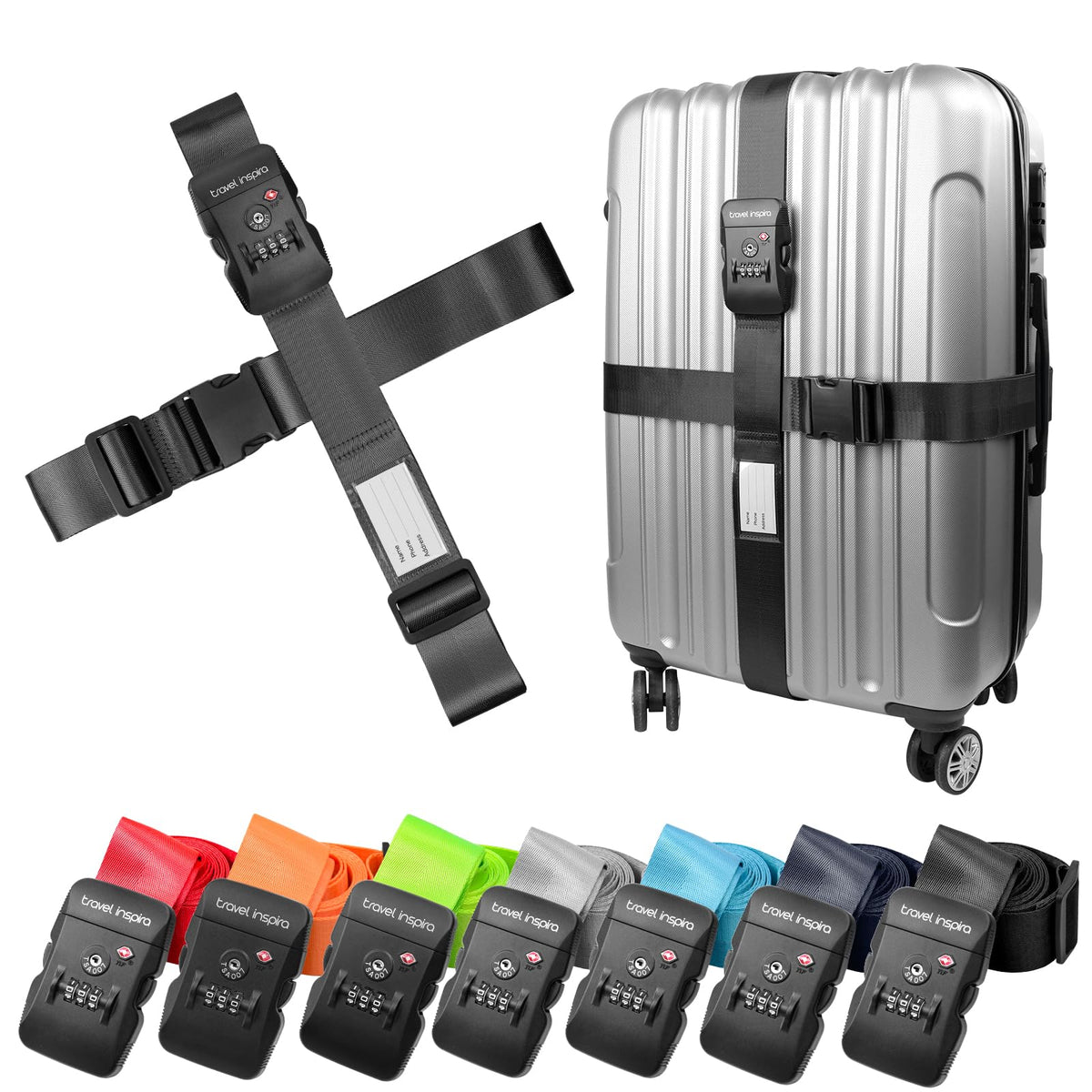Travel Inspira Luggage Straps for Suitcases with TSA Lock