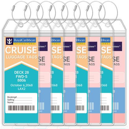 Teskyer Clear Cruise Luggage Tag Holder, Wide, 5 Pack