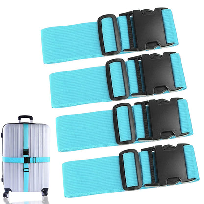 80In Luggage Straps for Suitcase Travel Belt Accessories, 2 Pack Light Blue