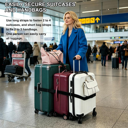 5 Pack Adjustable Luggage Connector Straps for Multiple Suitcases