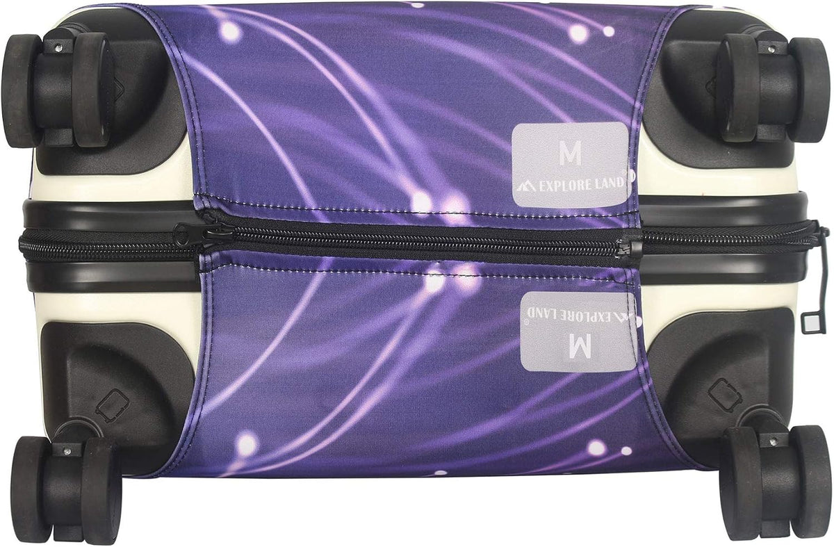 Explore Land Travel Luggage Cover Fits 23-26 inch Case (Fireworks, M)