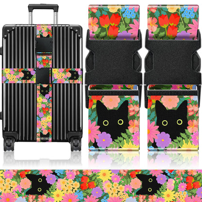 Slohif Luggage Straps for Suitcases Travel Belt Accessories Luggage Connector Identifiers 2 Pack Over Handle with Buckle Unique Nylon Adjustable Strap for Sleeping Bag Car Seat Butterfly