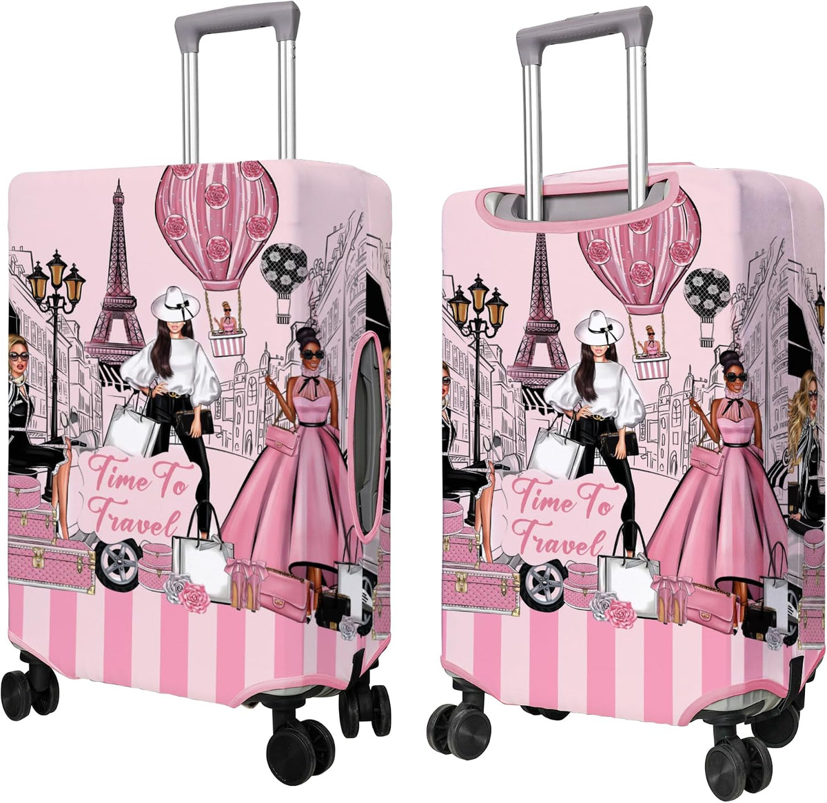 Travel Luggage Cover Suitcase Protector Fits 18-32 Inch Wheel Covers PatternedTravel Related Items Flower Luggage Protector Elastic M