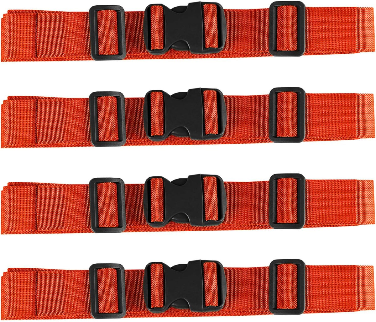 MAGARROW 2" Utility Luggage Straps with Buckle Adjustable, 4-Pack (Black, 2 in x 9.5 ft)