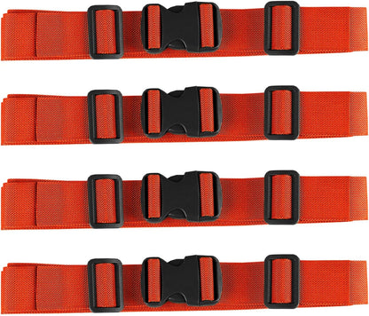 MAGARROW 2" Utility Luggage Straps with Buckle Adjustable, 4-Pack (Black, 2 in x 9.5 ft)