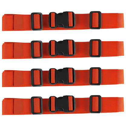 MAGARROW 2" Utility Luggage Straps with Buckle Adjustable, 4-Pack (Black, 2 in x 9.5 ft)