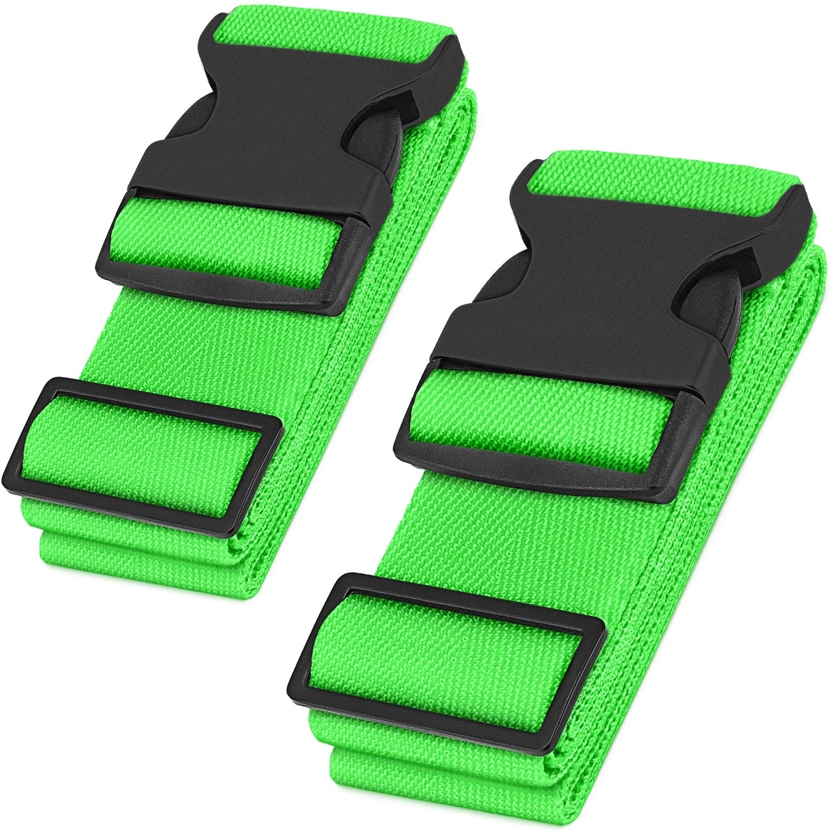 Hero Luggage Straps for Suitcases (2-Pack) Heavy-Duty Adjustable Luggage Belt with Duraflex Buckle & Built-in Luggage Tag – Checked Bag & Carry-on Travel Essentials