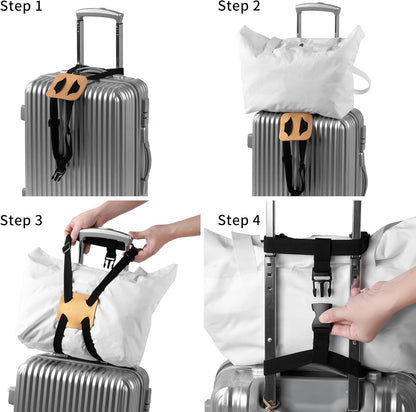 Luggage Bungee Strap for Suitcases - Add a Bag, Travel Bag Bungee Belt - Pink Luggage Strap (1PCS)