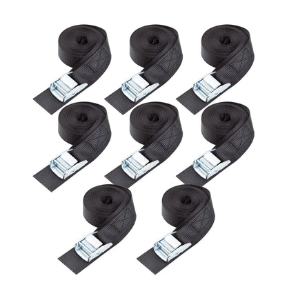 Cartman 1" x 12 ft Lashing Straps, 6 Pack, 600 lb Break Strength, Black