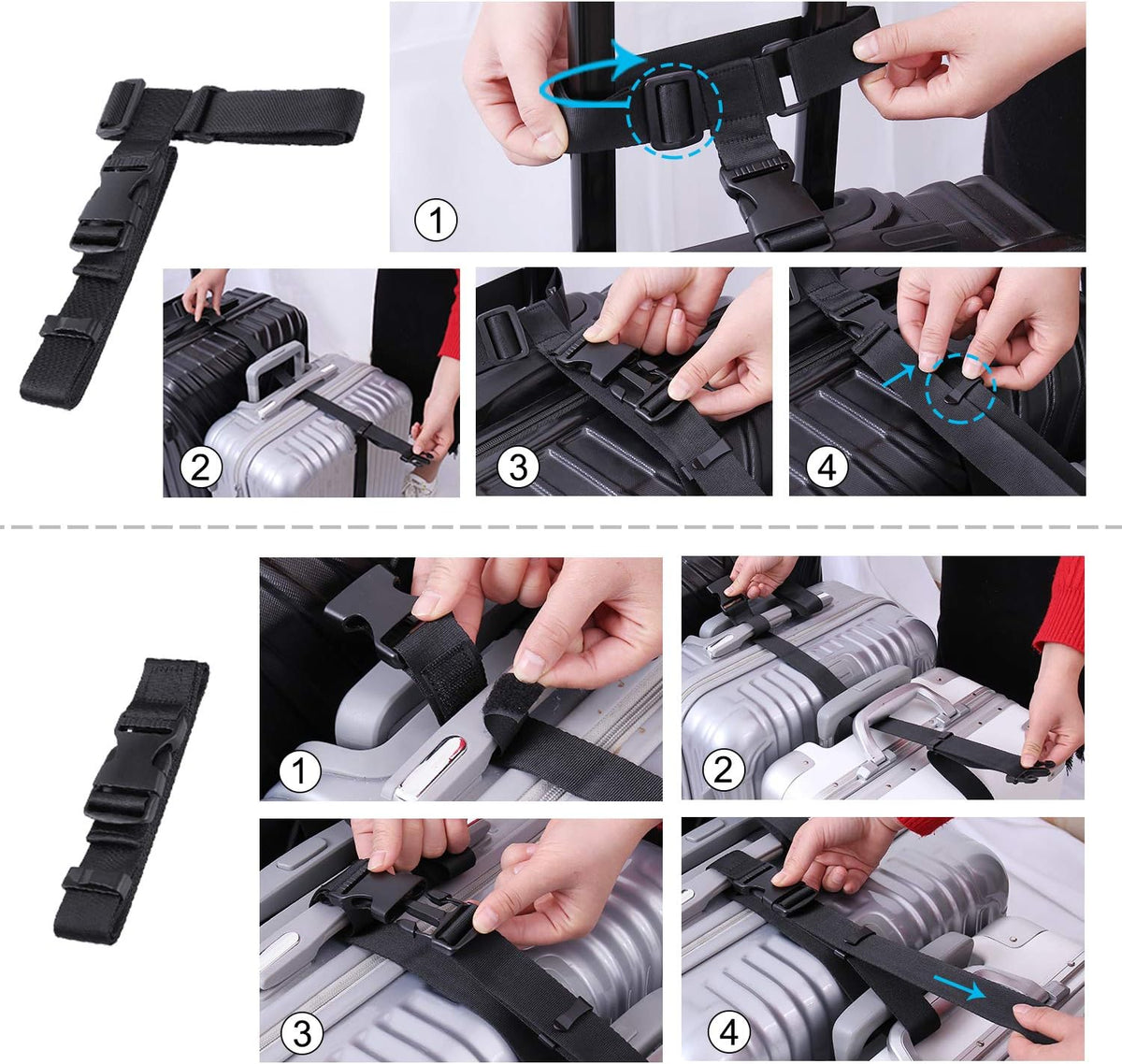 Vigorport Luggage Connector Straps for Suitcase, Add A Bag Suitcase Belt
