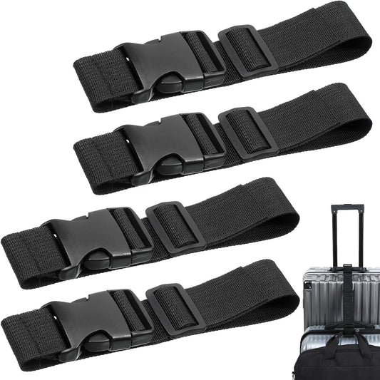4Pcs Luggage Straps for Suitcases, Adjustable Suitcase Belt