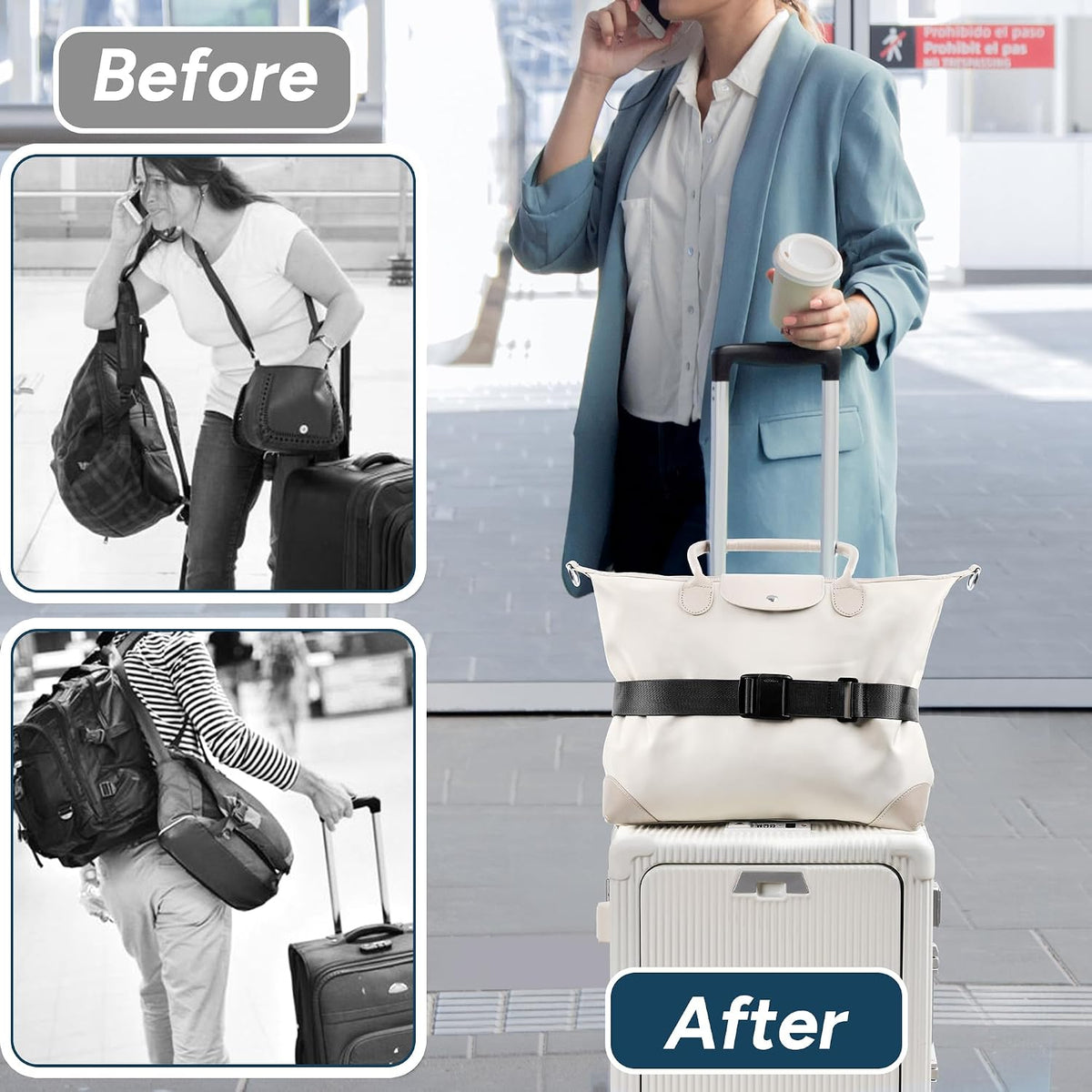 Travel Inspira Magnetic Quick Release Luggage Straps Black