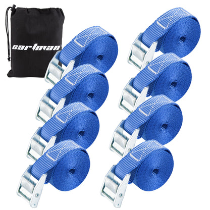 Cartman 1" x 12 ft Lashing Straps, 6 Pack, 600 lb Break Strength, Black