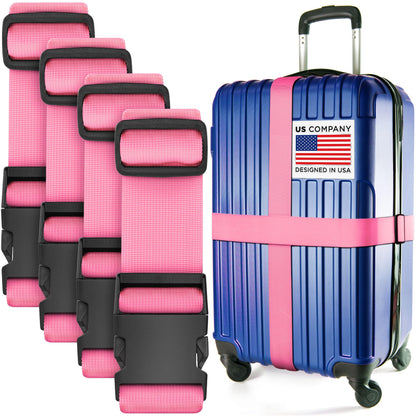 Luggage Straps for Suitcases - TSA Approved - Navy Blue, 4 PK