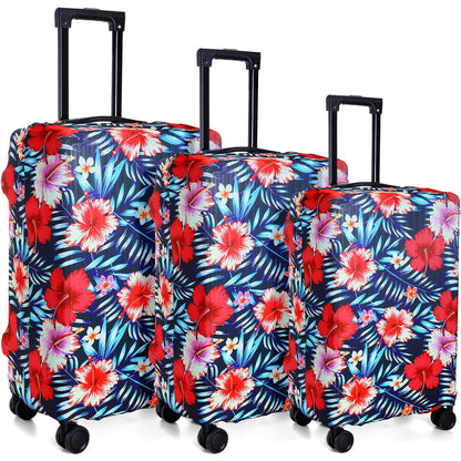 Amylove 3 Pcs Suitcase Covers Protective Washable Suitcase Protector Anti Scratch Luggage Cover Protector for 18-28 Inch Luggage (Flamingo)